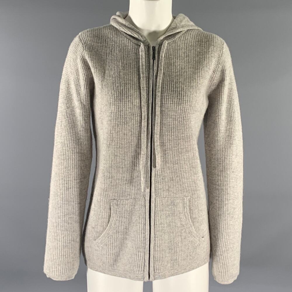 THE CASHMERE PROJECT Size M Grey Cashmere Zip Up Cardigan